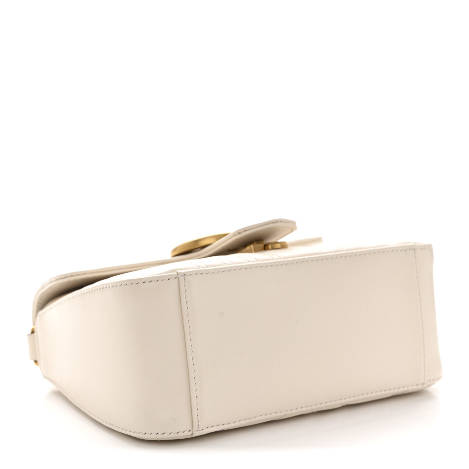 Gucci Calfskin Matelasse Mini GG Marmont Top Handle Shoulder Bag White 4 of 12