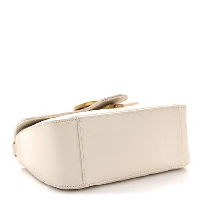 Gucci Calfskin Matelasse Mini GG Marmont Top Handle Shoulder Bag White 4 of 12