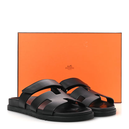 Hermes Calfskin Womens Chypre Sandals 38 Black 13 of 13