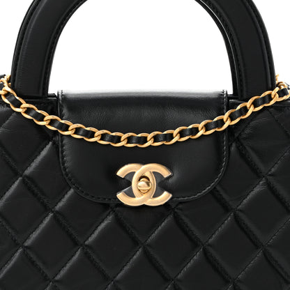 Chanel Shiny Aged Calfskin Quilted Nano Kelly Shopper Black Black 8 of 11