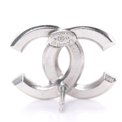 Chanel Baguette Crystal CC Earrings Silver Black 4 of 4