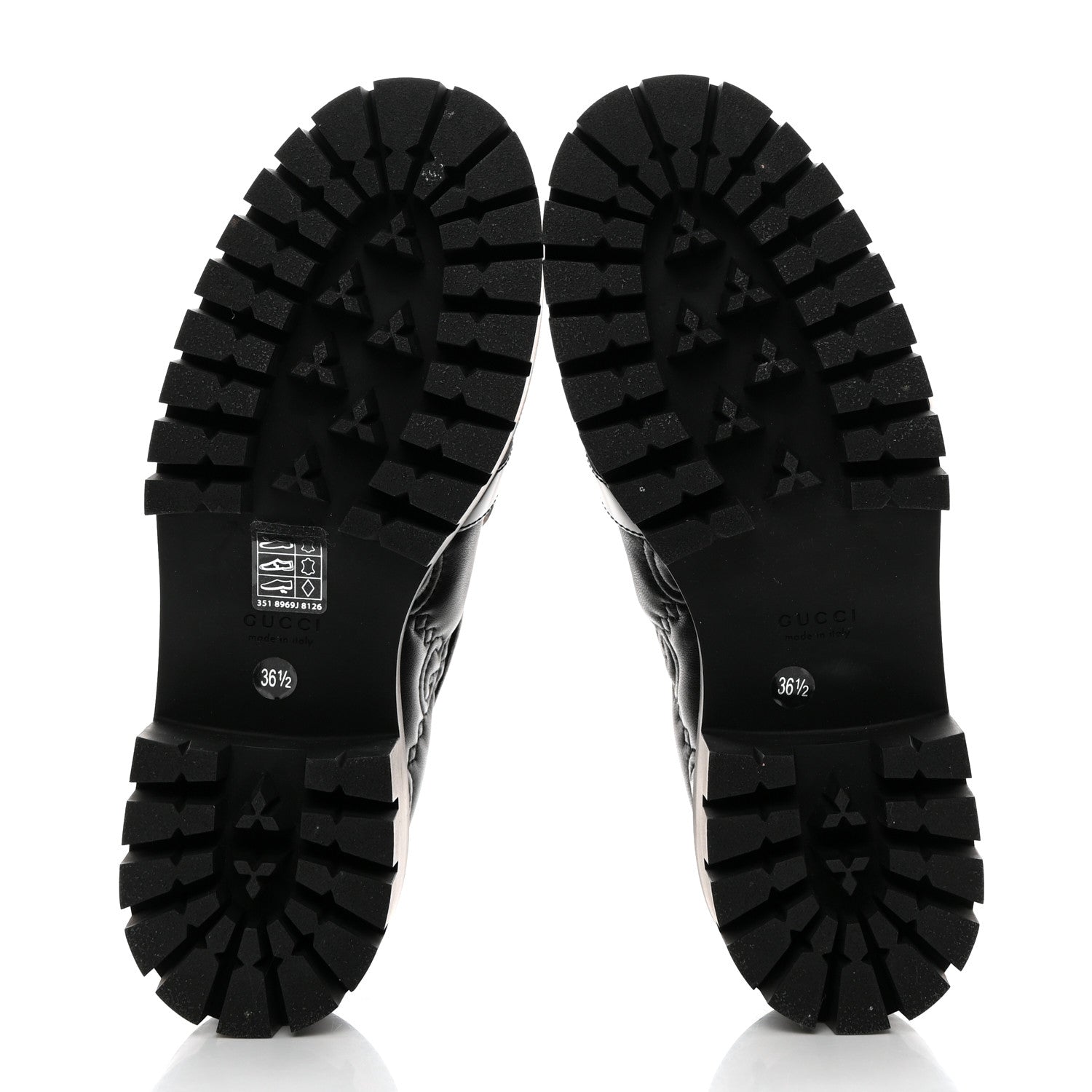 Gucci Nappa Cordovan Lux GG Matelasse Buckled Platform Lug Sole 60mm Loafers 36.5 Black 5 of 18