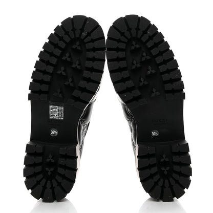 Gucci Nappa Cordovan Lux GG Matelasse Buckled Platform Lug Sole 60mm Loafers 36.5 Black 5 of 18