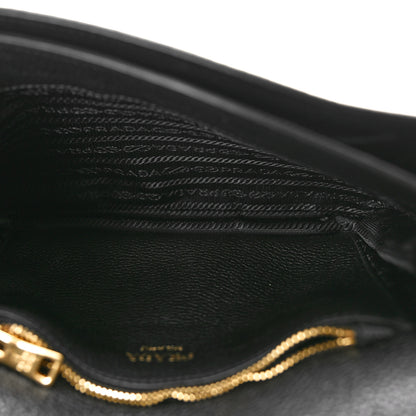 Prada Vitello Daino Double Strap Flap Crossbody Black 4 of 8