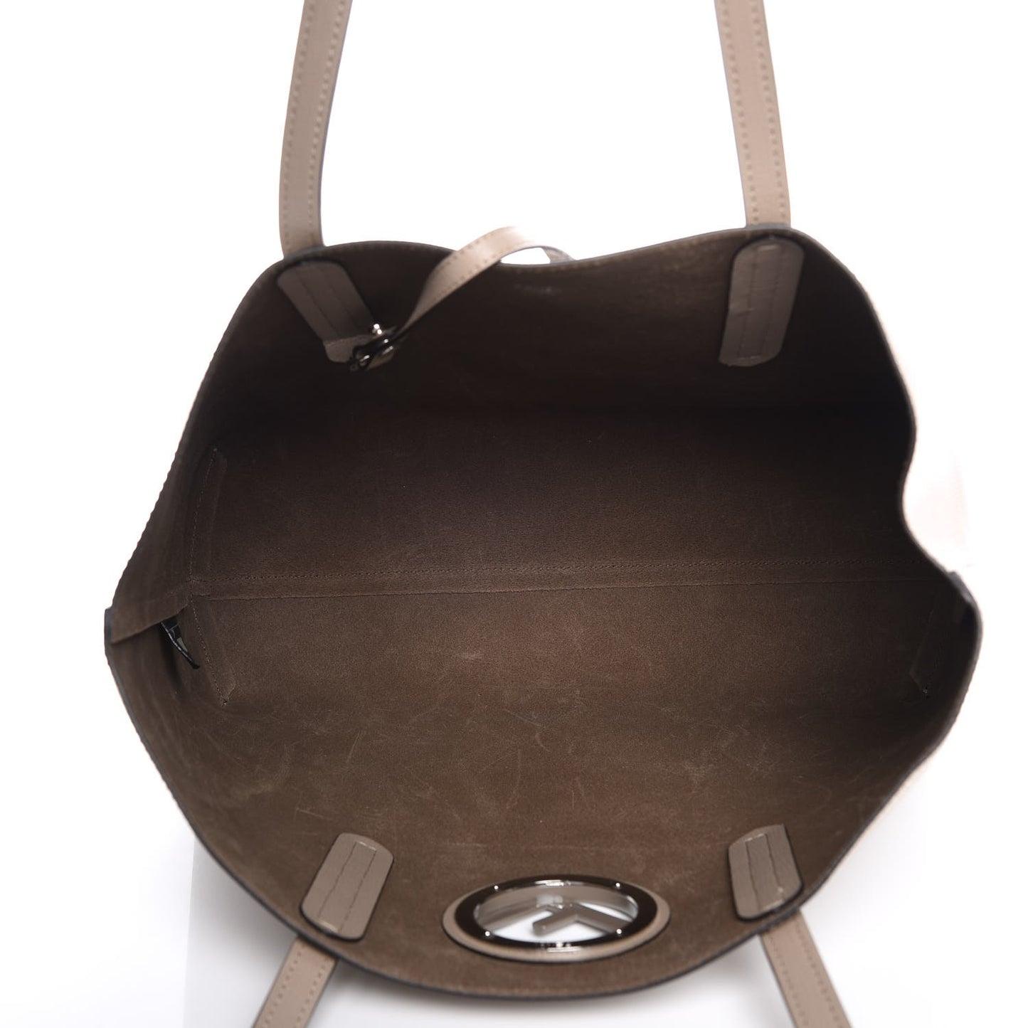 Vitello Vienna Enamel F is Fendi Shopping Tote Tortora Taupe