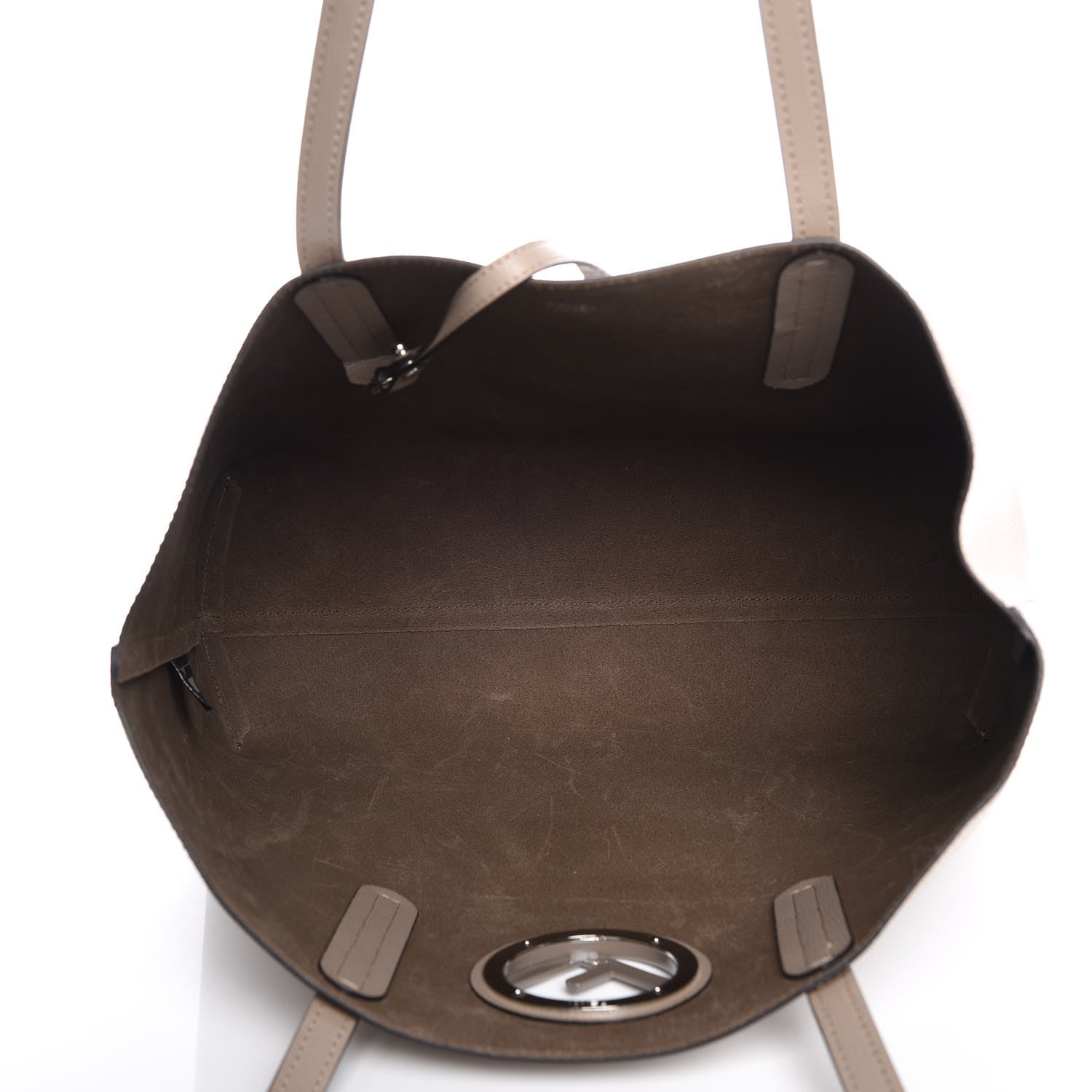 Fendi Vitello Vienna Enamel F is Fendi Shopping Tote Tortora Taupe 6 of 10