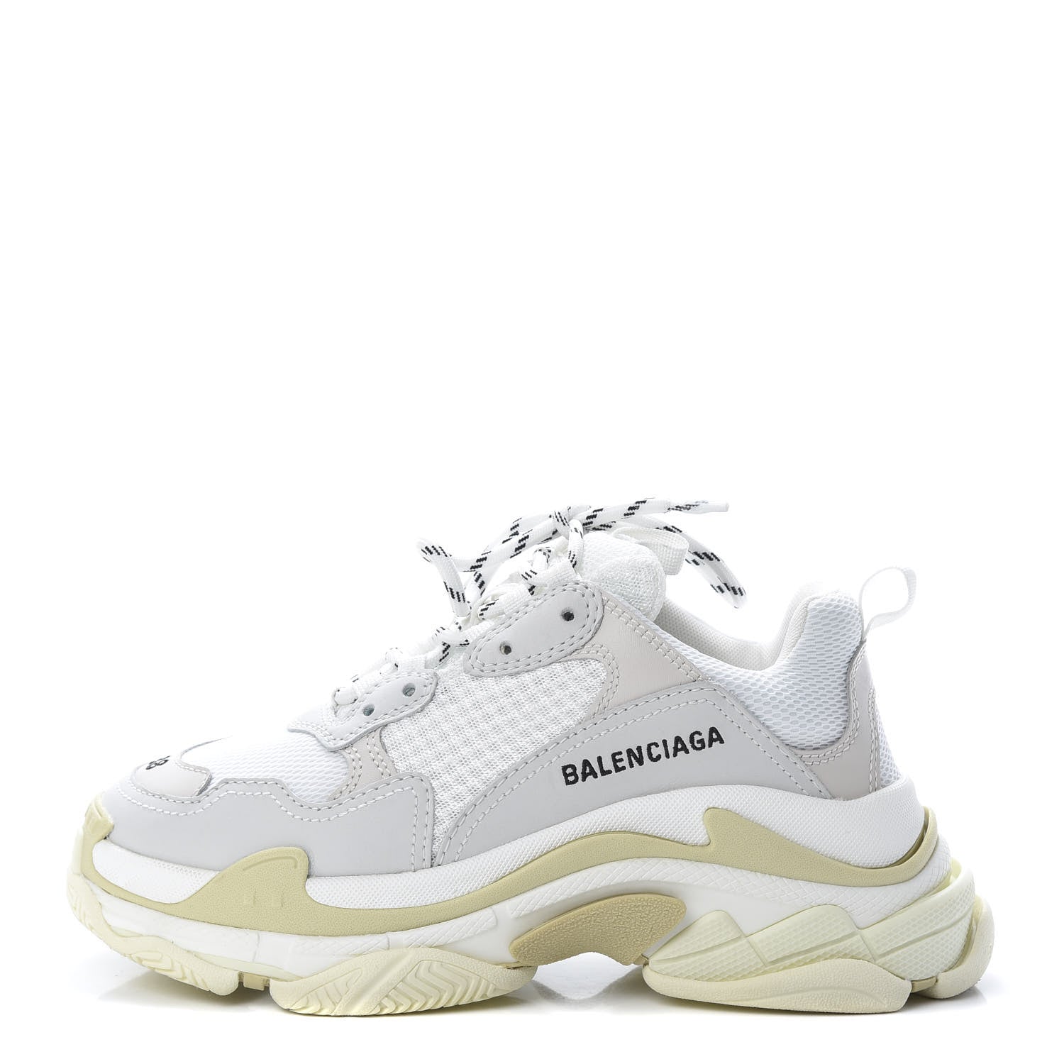 Balenciaga Fabric Mesh Womens Triple S Sneakers 38 White 1 of 8