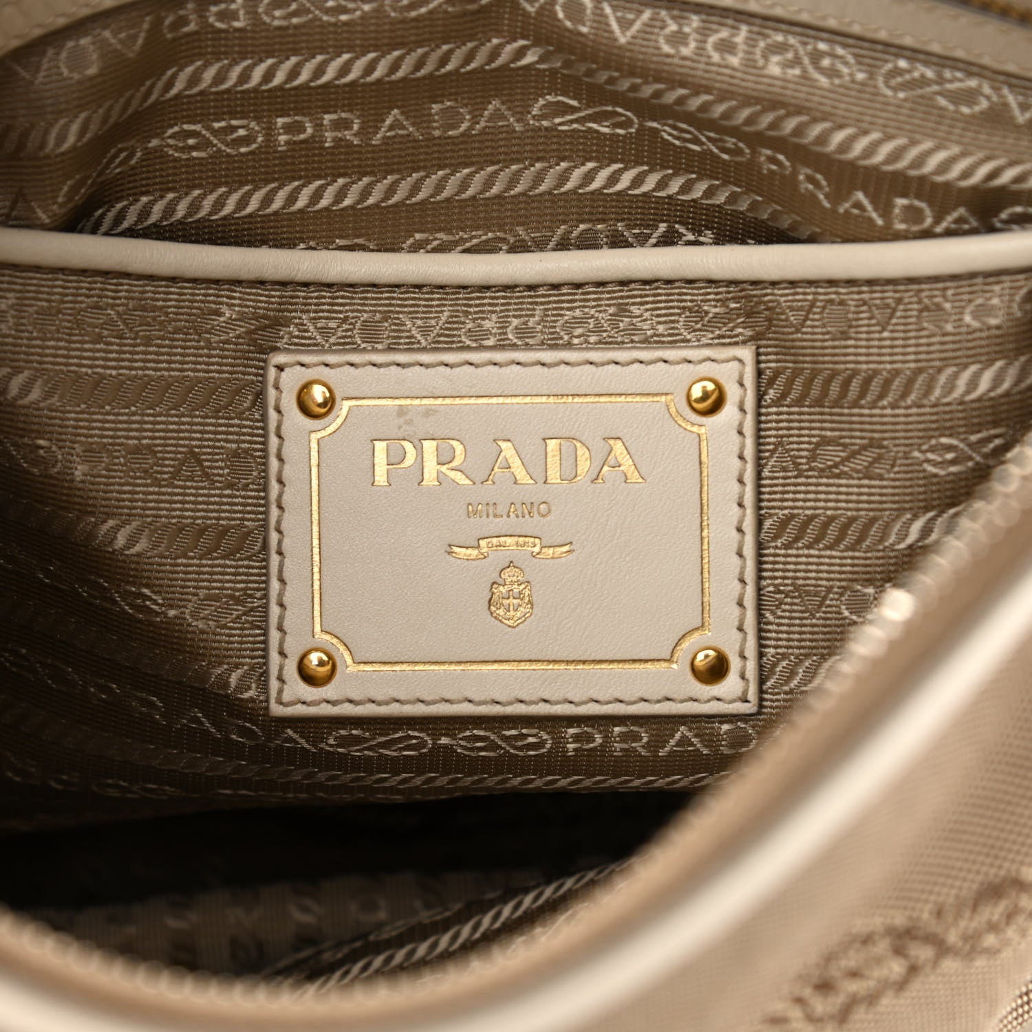 Prada Jacquard Logo Small Flat Messenger Bag White 14 of 18