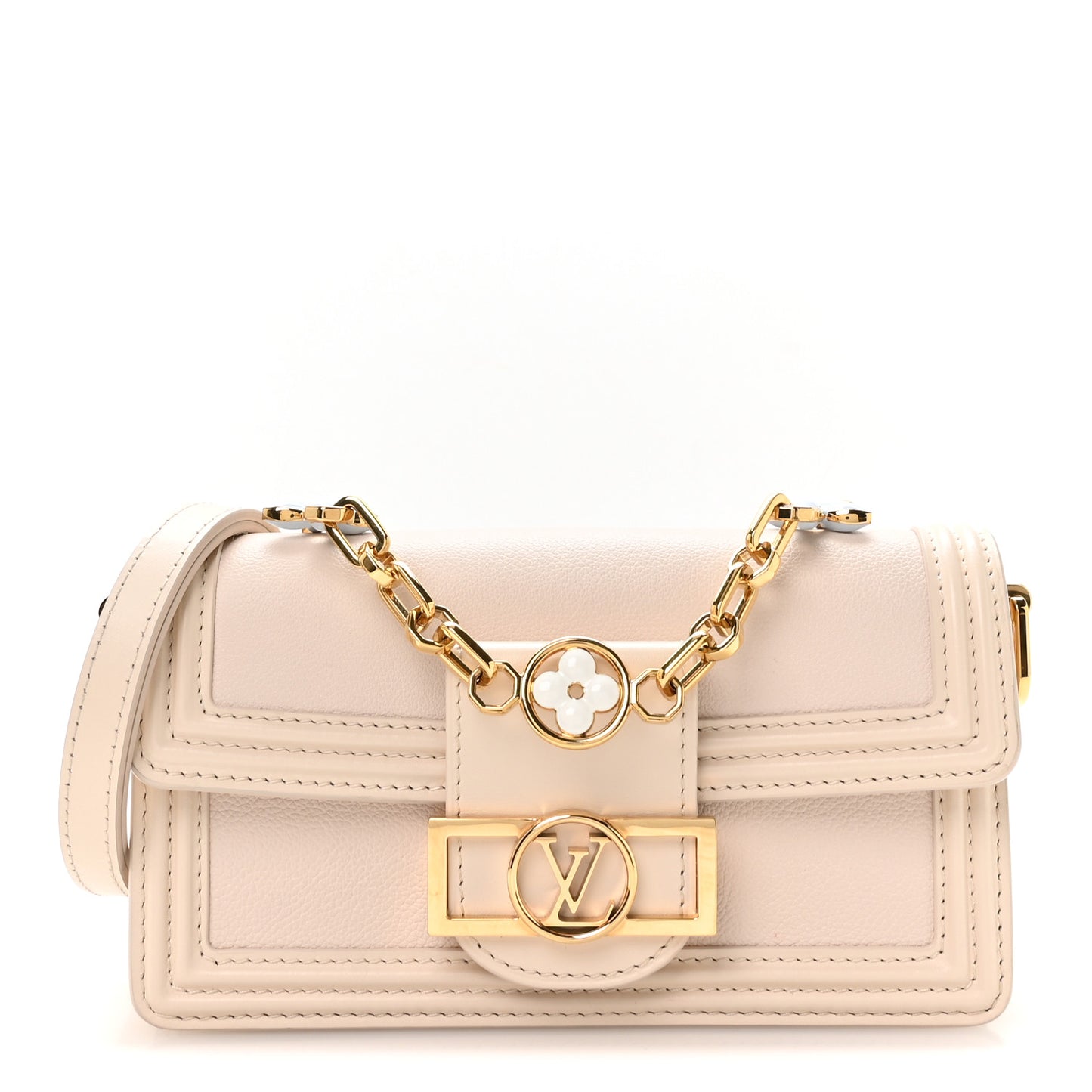 Grained Calfskin Dauphine East West Beige
