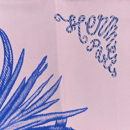 Hermes Silk Twill Plumets Et Panaches Scarf 90 Rose Fane Bleu Violet 2 of 3