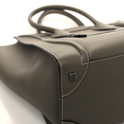 Celine Drummed Calfskin Mini Luggage Souris 9 of 12