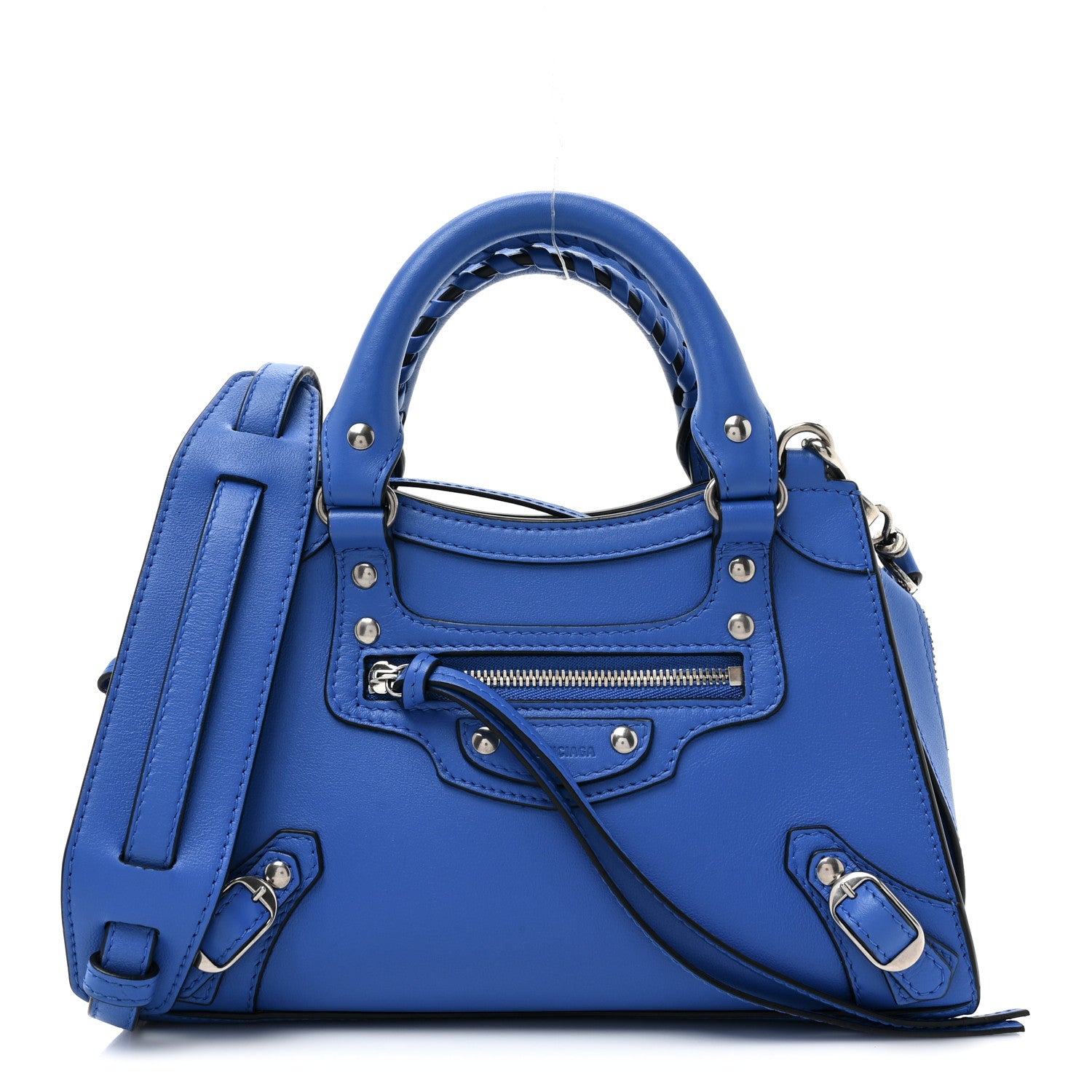 Balenciaga Smooth Calfskin Neo Classic Silver Hardware Mini City Bleu 1 of 11
