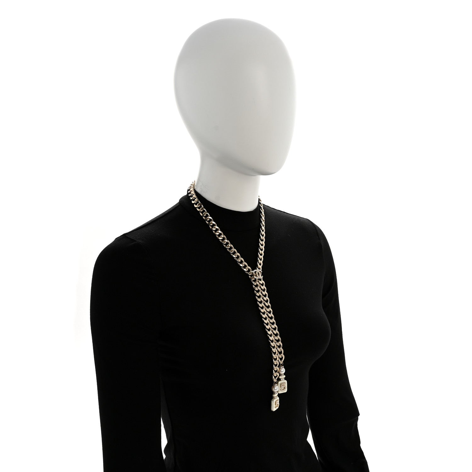 Chanel Resin Crystal CC No 5 Perfume Bottle Necklace 2 of 7