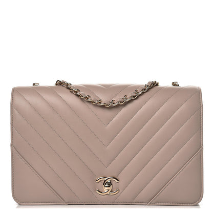 Chanel Calfskin Chevron Quilted Medium Statement Flap Grey 1 of 10