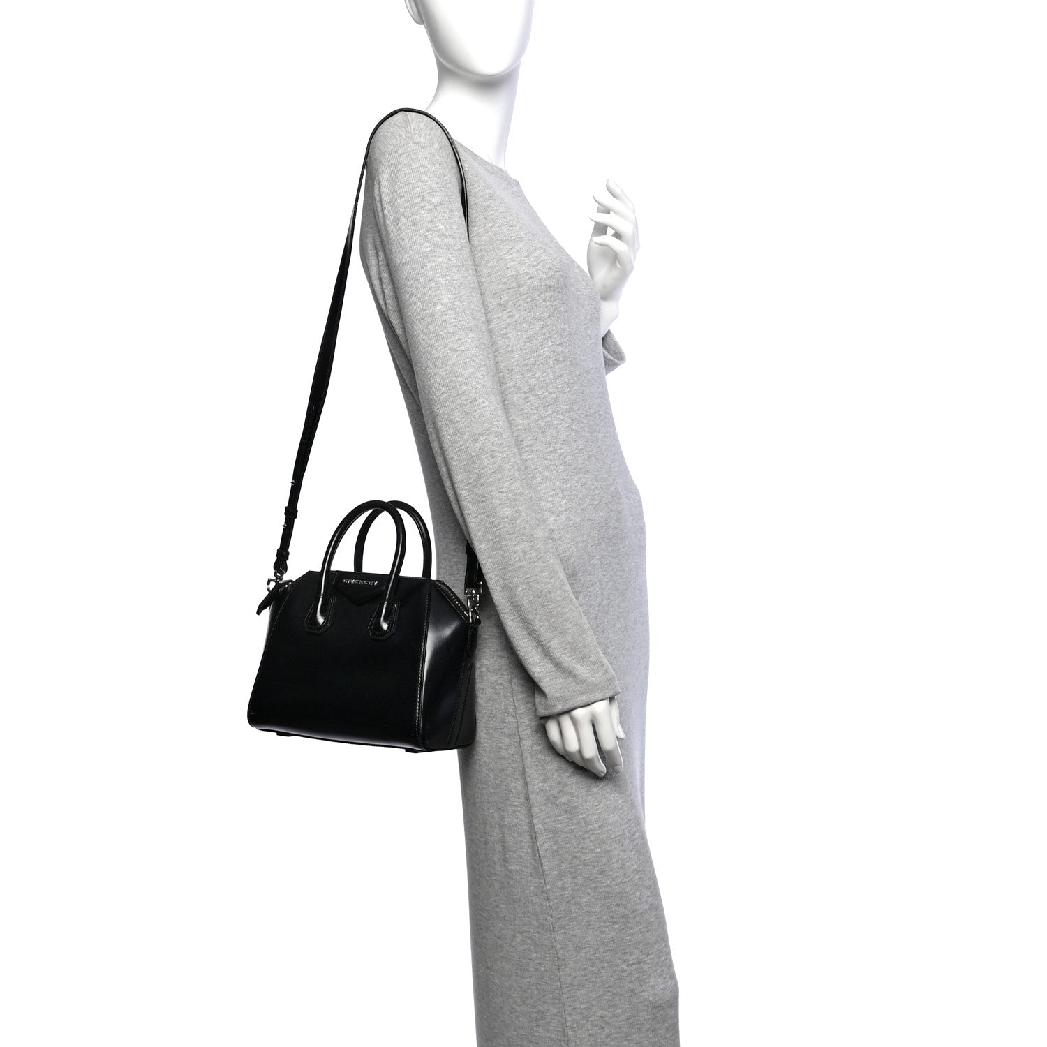 Givenchy Shiny Lord Calfskin Mini Antigona Black 2 of 12