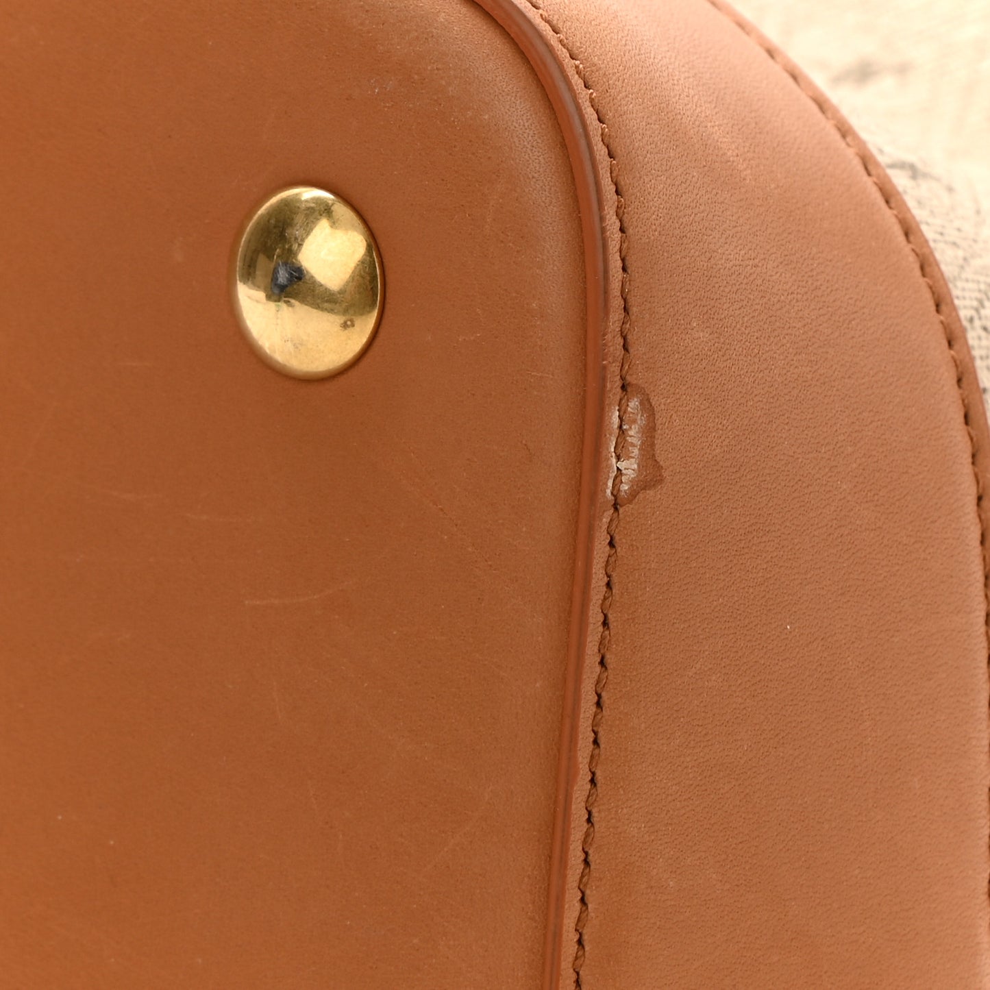 Canvas All-Over Monogram Bucket Bag Brown