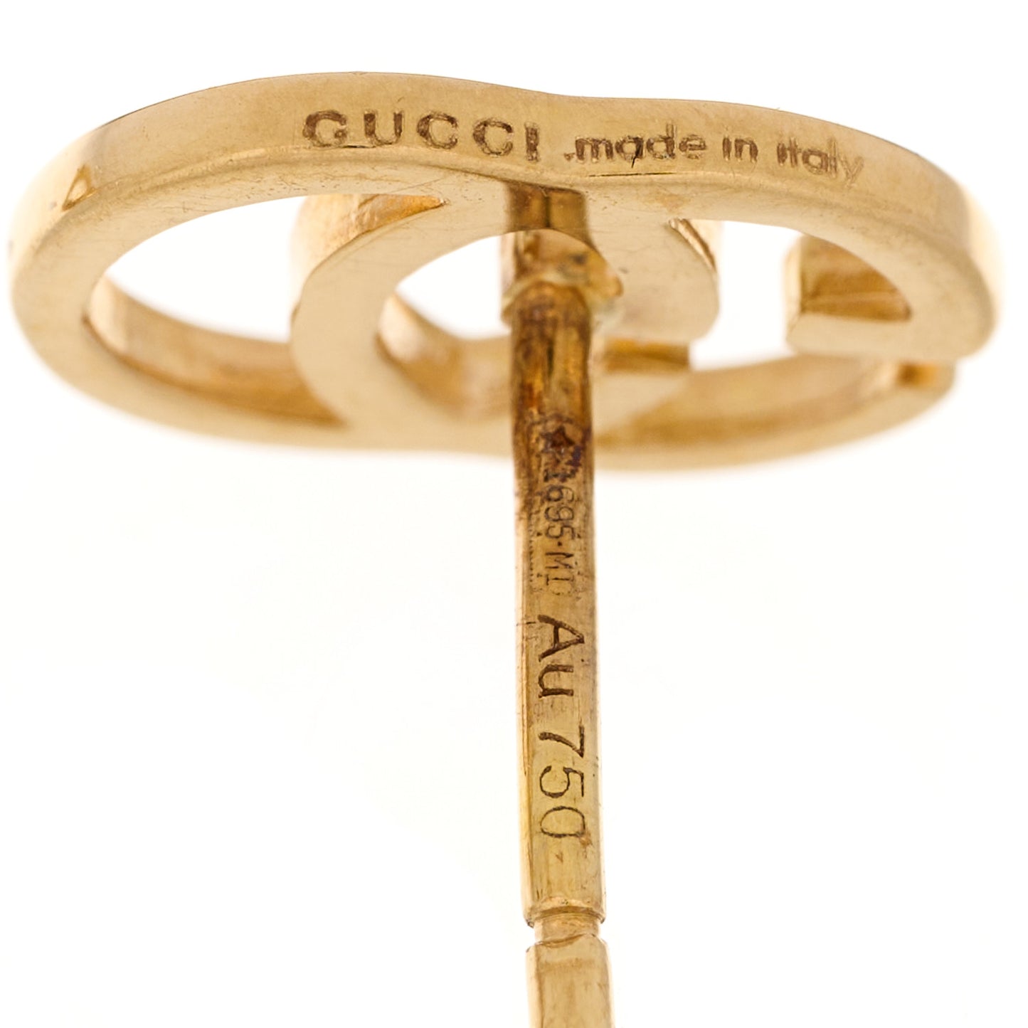 18K Yellow Gold Running G Stud Earrings