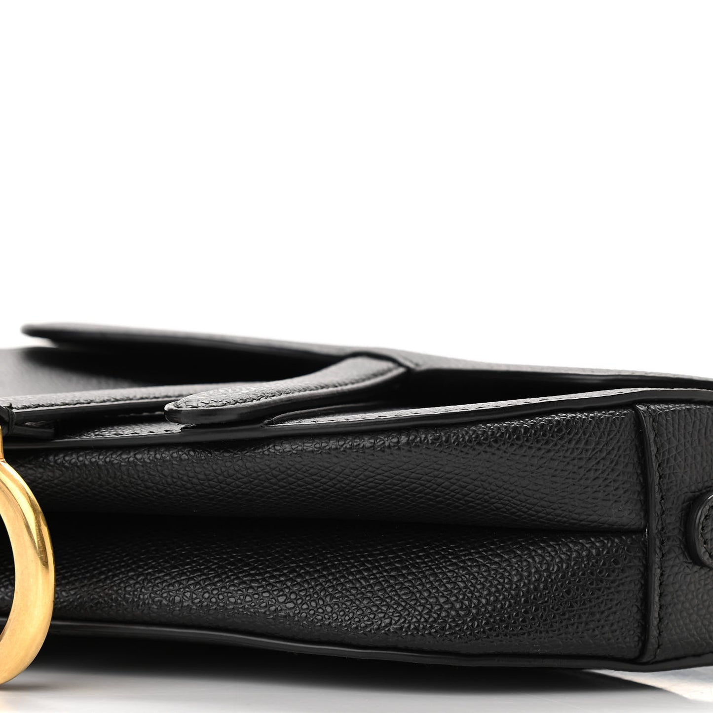 Grained Calfskin Mini Saddle Bag Black