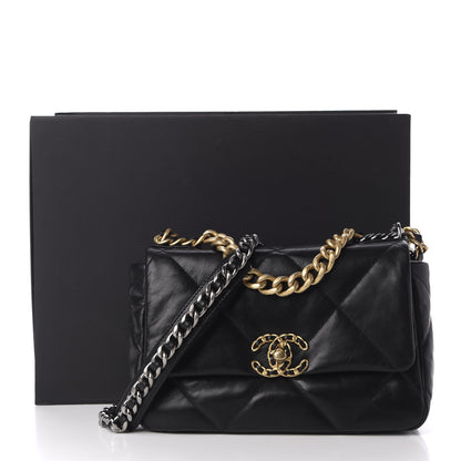 Chanel Lambskin Quilted Medium 19 Flap Black 11 of 11