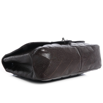 Chanel Caviar Quilted Jumbo Single Flap Dark Brown 4 of 8