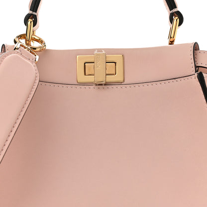 Fendi Vitello Seta Canvas FF Embroidered Mini Peekaboo Iconic Satchel Rosa Confetto 8 of 12