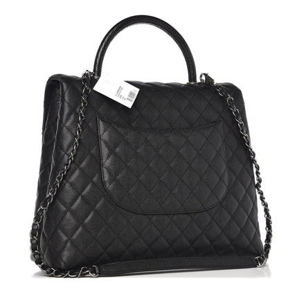 Chanel Caviar Lizard Quilted Large Coco Handle Flap Black 4 of 8