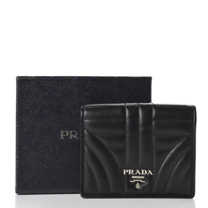 Prada Soft Calfskin Impunture Diagramme Wallet Black 10 of 10