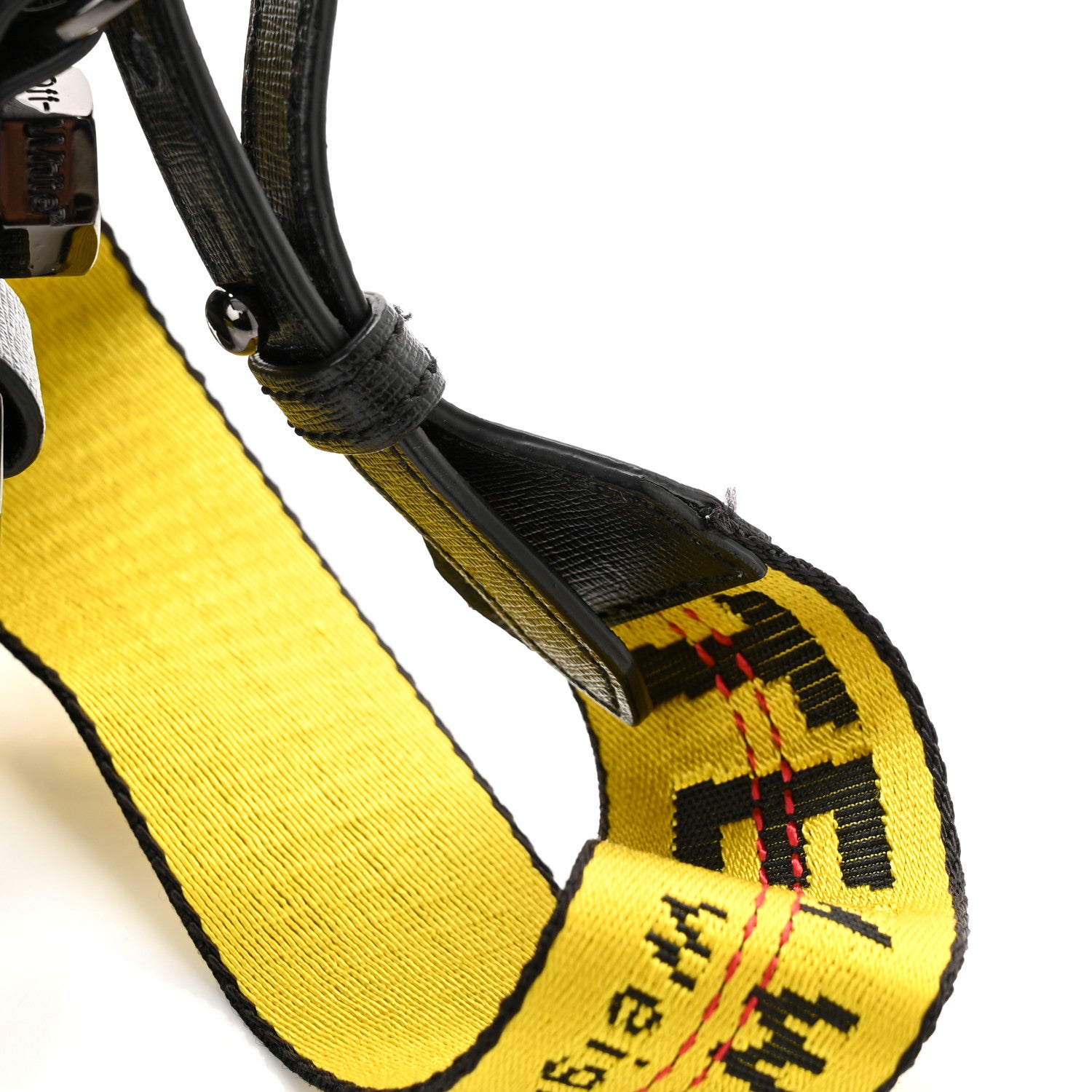 Off-White Saffiano Striped Mini Diag Binder Clip Bag Black White Yellow 12 of 12