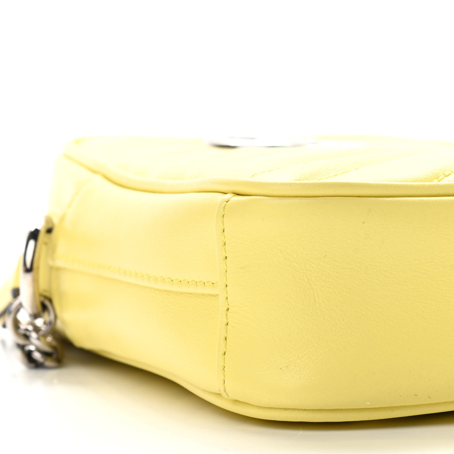 Gucci Calfskin Matelasse Mini GG Marmont Crossbody Bag Banana 8 of 9