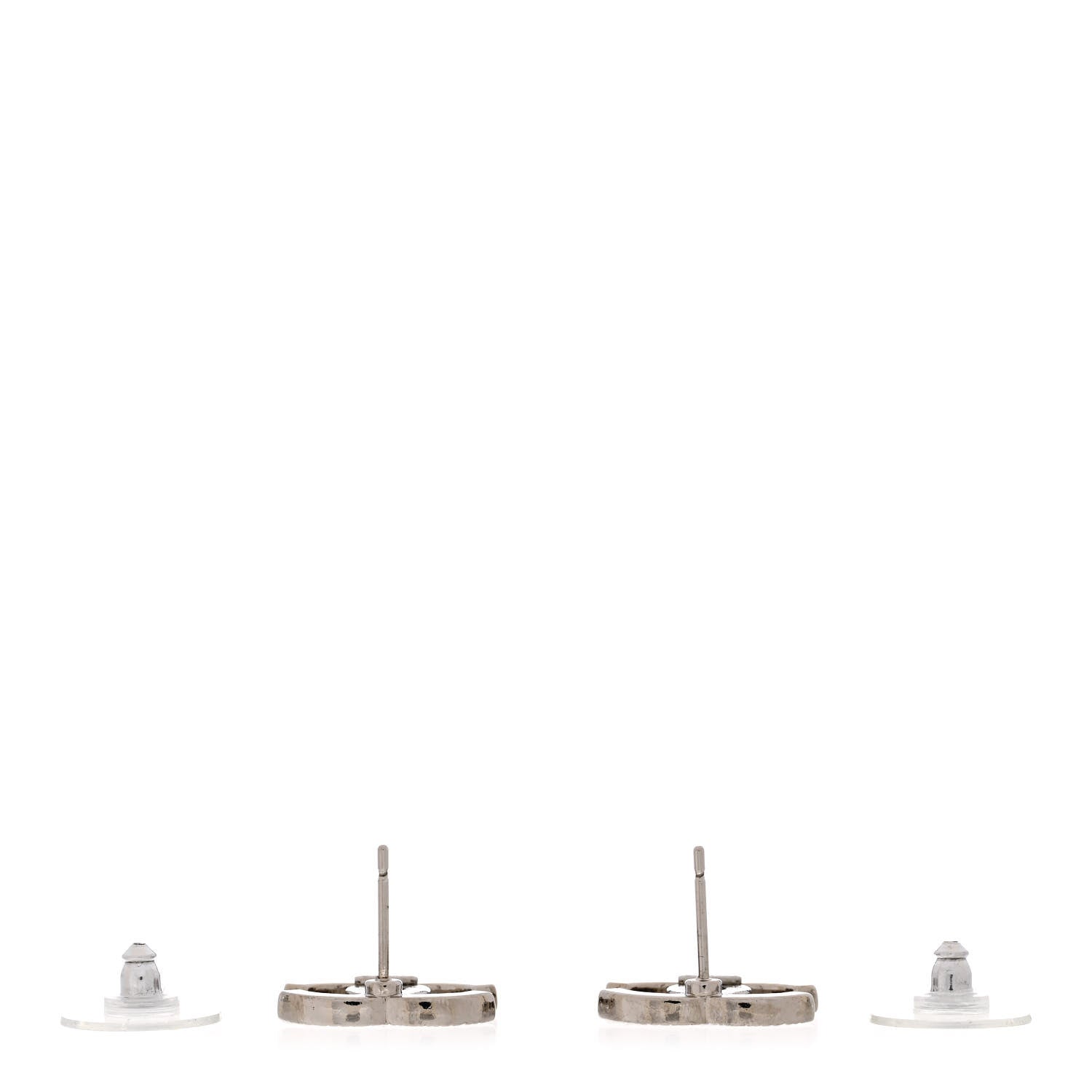 Chanel Crystal CC Earrings Silver 3 of 5