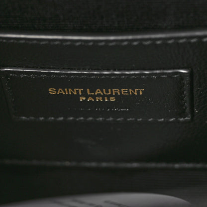 Saint Laurent Grain De Poudre Textured Mixed Matelasse Triquilt Small Monogram Satchel Black 7 of 10