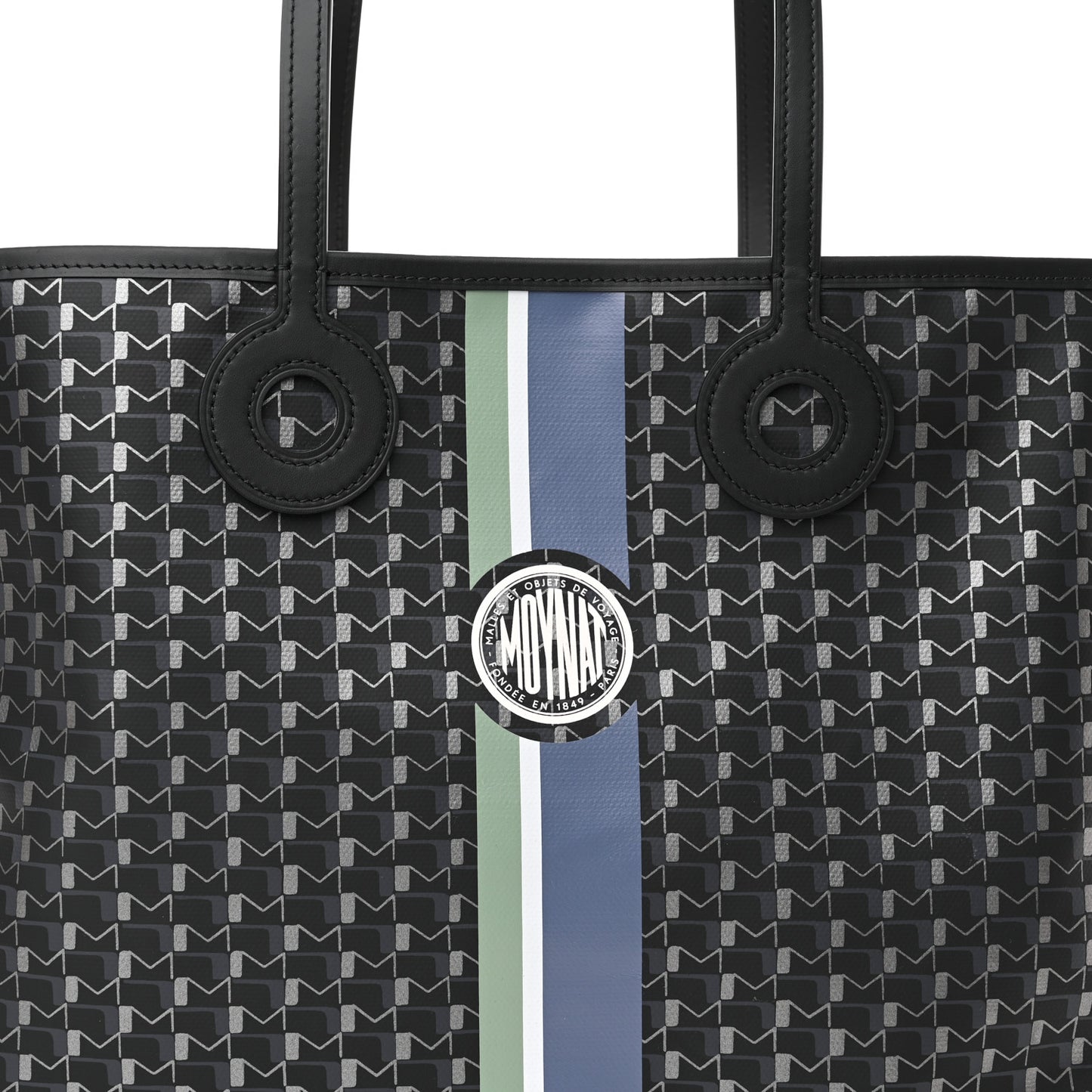 Grained Calfskin Canvas 1920 Oh! Tote Ruban MM Carbon Silver