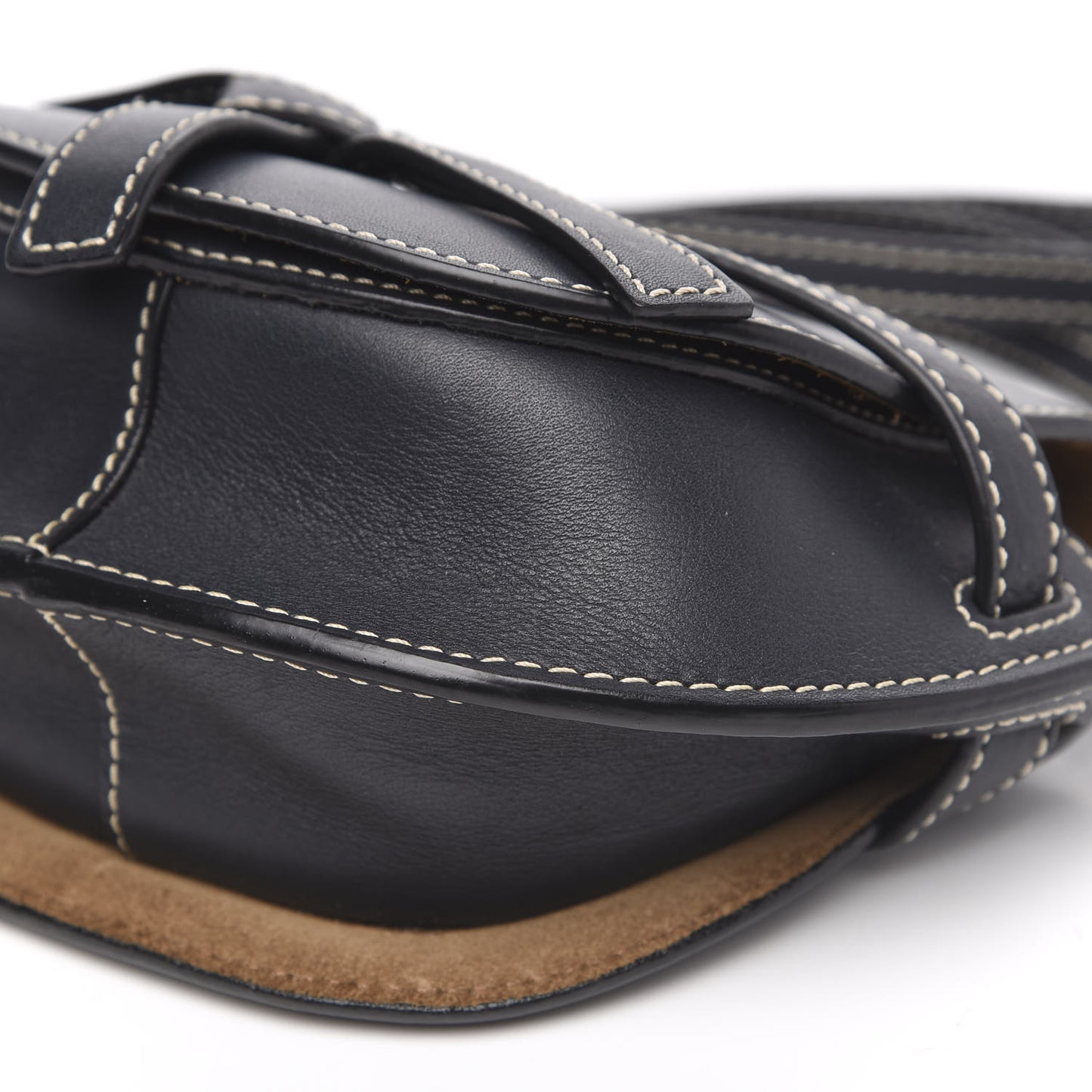 Grained Calfskin Mini Gate Crossbody Bag Navy