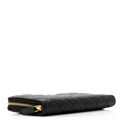 Chanel Caviar Quilted Large Gusset Zip Around Wallet Black 4 of 8