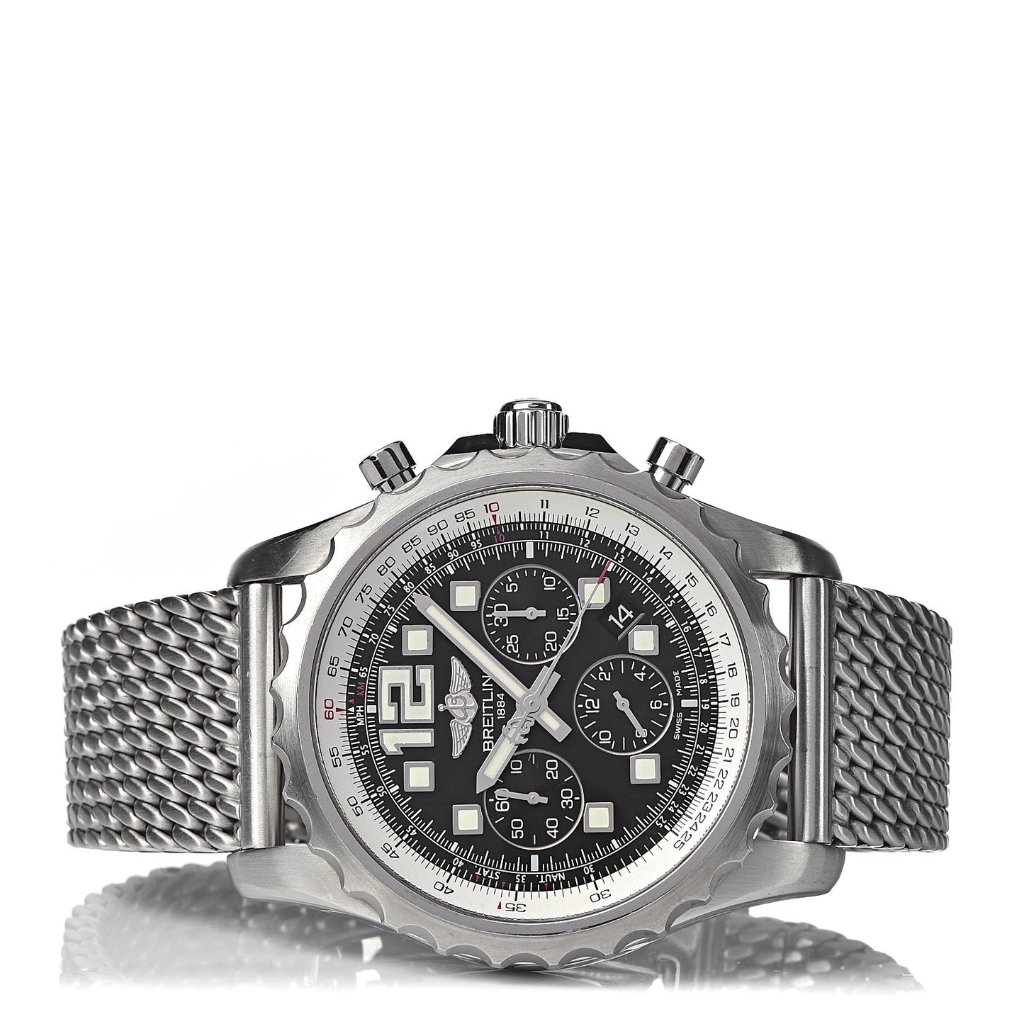 Stainless Steel 46mm Chronospace Chronograph Automatic Watch Black A23360