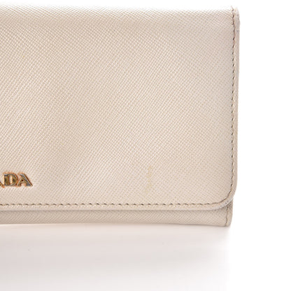 Prada Saffiano Colour Continental Flap Wallet Talco Hibiscus 9 of 11