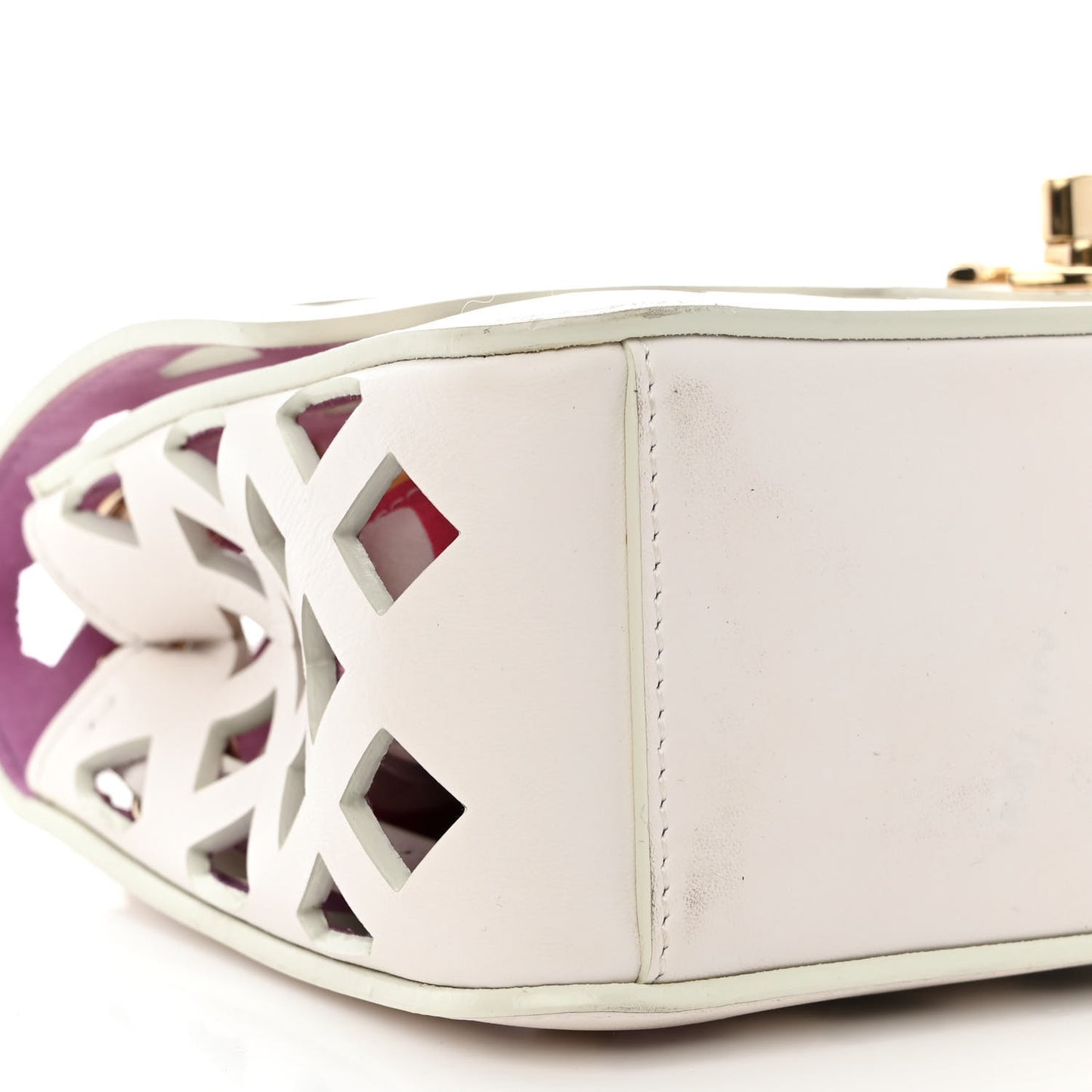 Lambskin Small Sea Through Flap White Multicolor
