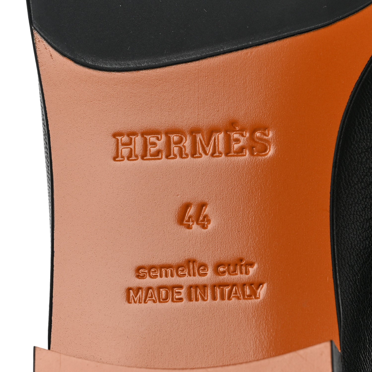 Hermes Goatskin Mens Paris Loafers 44 Black 6 of 8