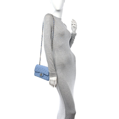 Chanel Lambskin Quilted Mini Rectangular Flap Light Blue 2 of 12