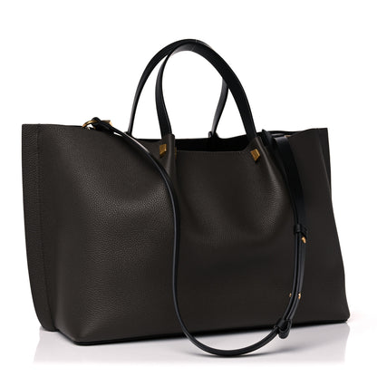 Valentino Garavani Grainy Calfskin Medium VLogo Escape Shopper Black 2 of 8