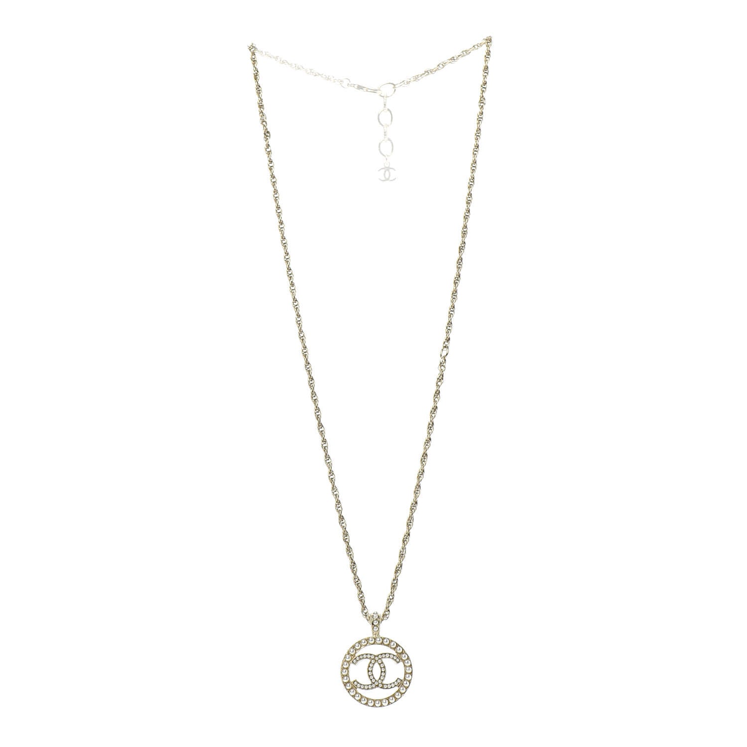 Chanel Pearl CC Round Pendant Necklace Gold 3 of 6