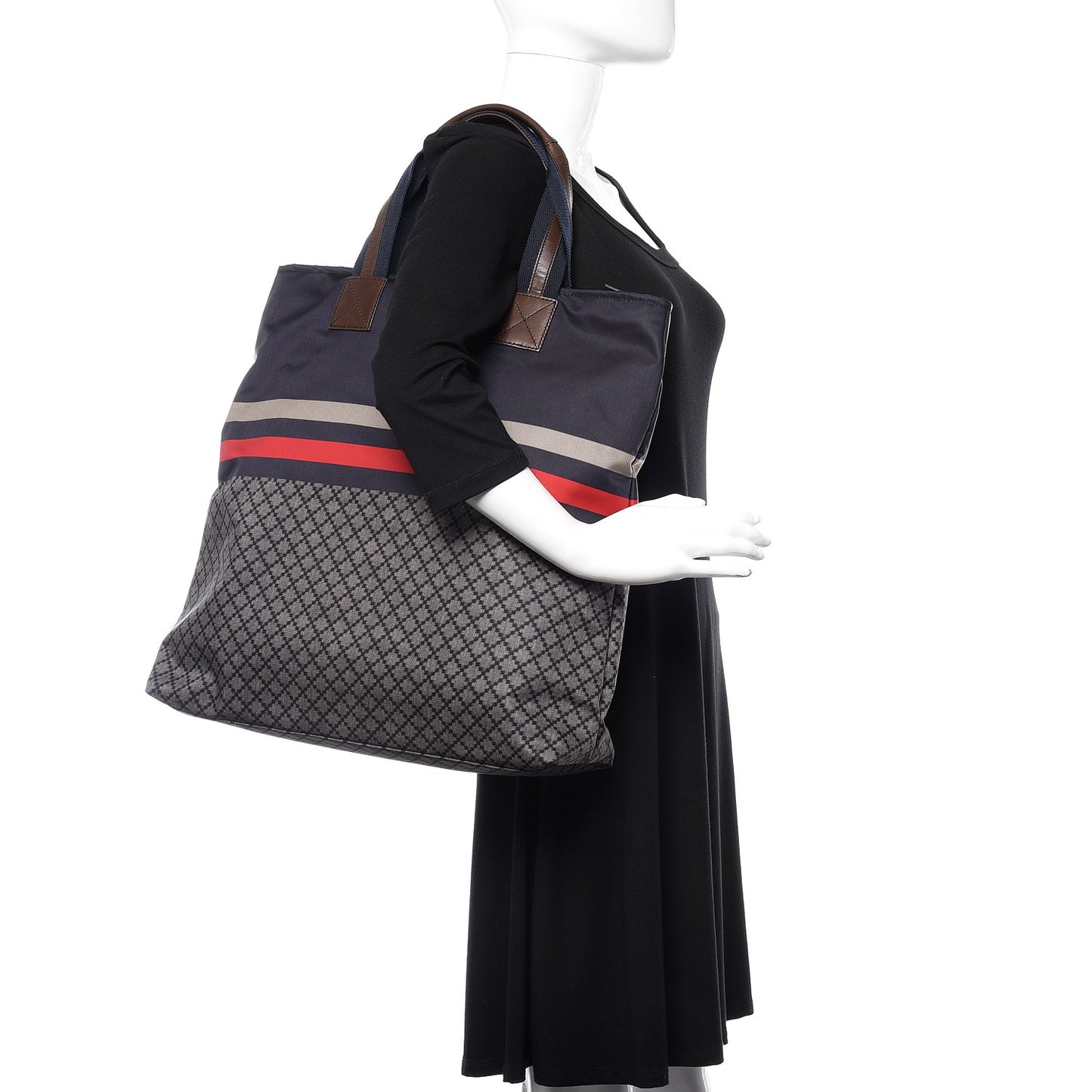 Nylon Diamante Web Tote Blue