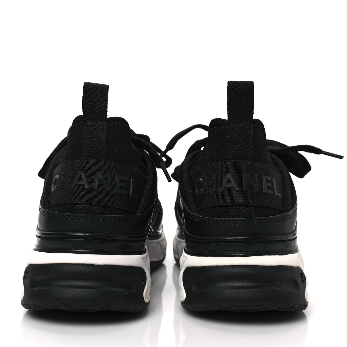 Velvet Calfskin Mixed Fibers CC Sneakers 37 Black