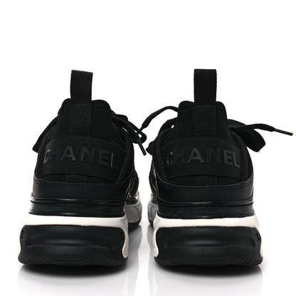 Chanel Velvet Calfskin Mixed Fibers CC Sneakers 37 Black 5 of 9