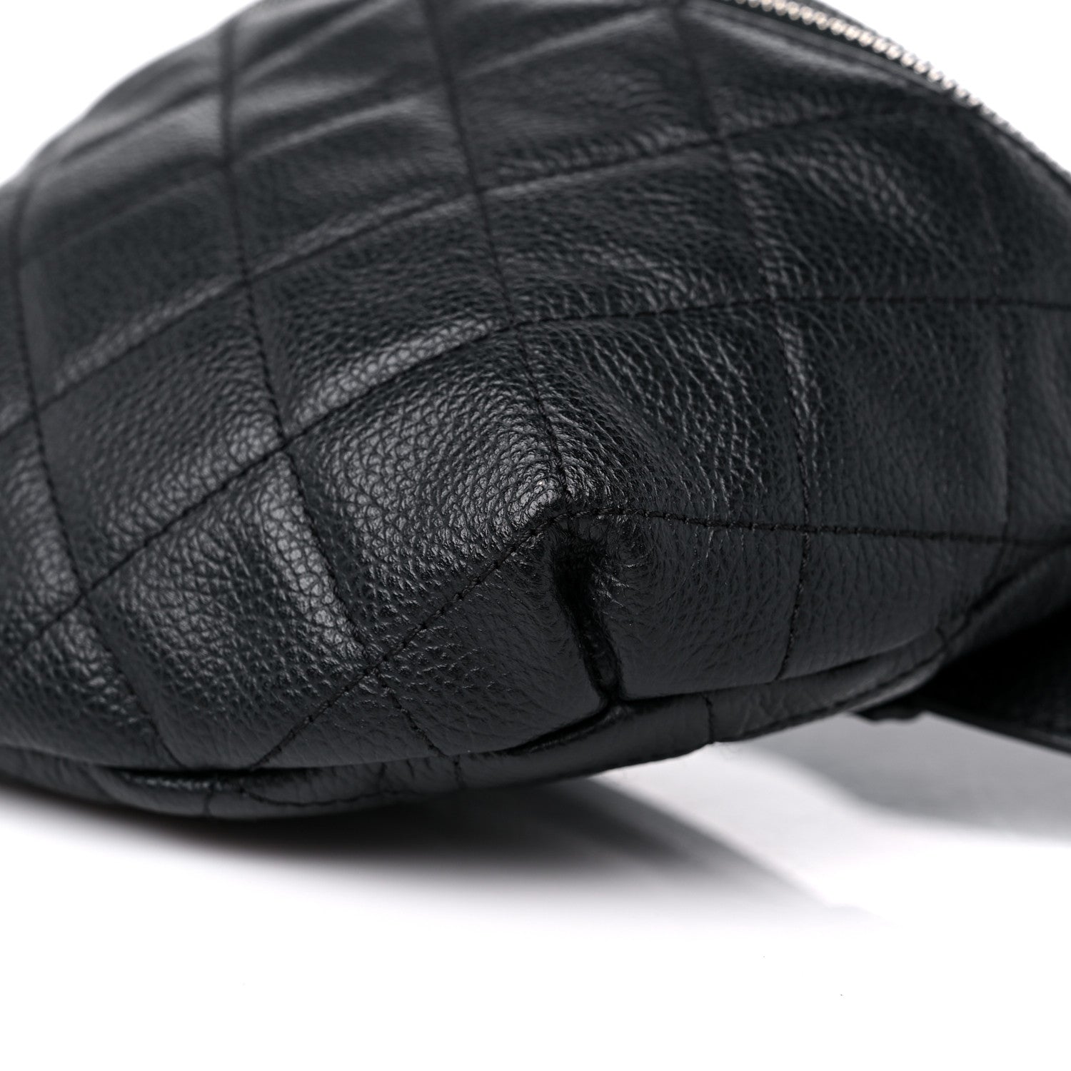 Chanel Grained Calfskin Quilted Waist Belt Bag Black 9 of 9