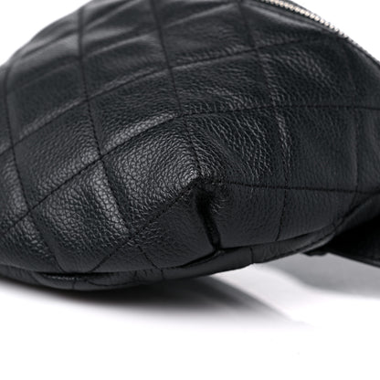 Chanel Grained Calfskin Quilted Waist Belt Bag Black 9 of 9