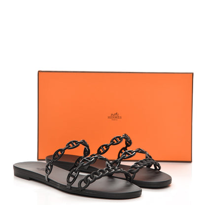 Hermes Rubber Chaine d'Ancre Rivage Sandals 40 Black 8 of 8