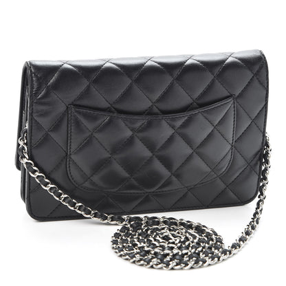 Chanel Lambskin Quilted Wallet On Chain WOC Black 2 of 10
