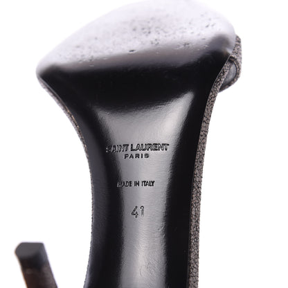 Saint Laurent Evora Amber 105 Astrap Sandals 41 Gunmetal 9 of 10