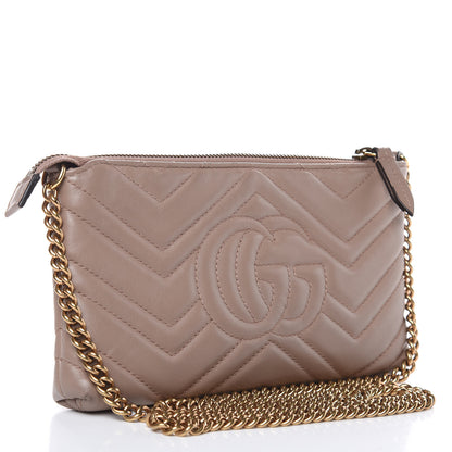 Gucci Calfskin Matelasse Mini GG Marmont Chain Bag Porcelain Rose 3 of 12